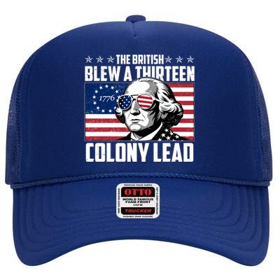 The British Blew A Thirteen Colony Lead George Washington High Crown Mesh Back Trucker Hat