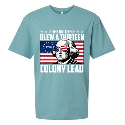 The British Blew A Thirteen Colony Lead George Washington Sueded Cloud Jersey T-Shirt