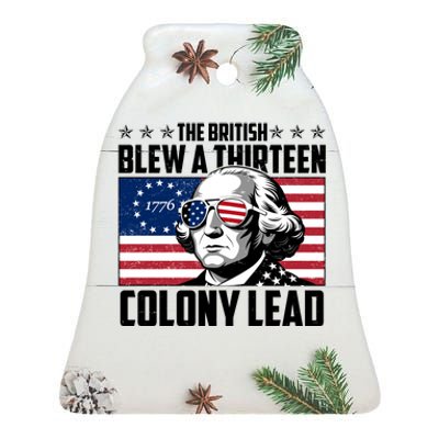 The British Blew A Thirteen Colony Lead George Washington Ceramic Bell Ornament