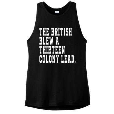 The British Blew A Thirteen Colony Lead Ladies PosiCharge Tri-Blend Wicking Tank