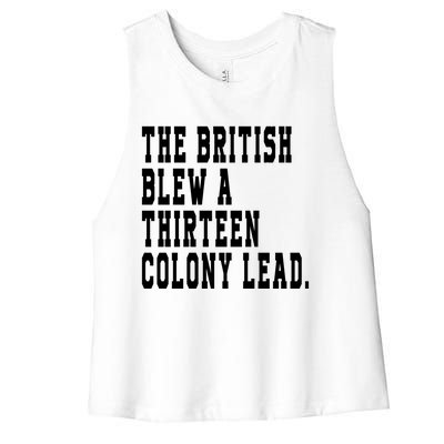 The British Blew A Thirteen Colony Lead Women's Racerback Cropped Tank