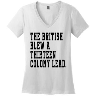 The British Blew A Thirteen Colony Lead Women's V-Neck T-Shirt