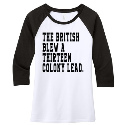 The British Blew A Thirteen Colony Lead Women's Tri-Blend 3/4-Sleeve Raglan Shirt