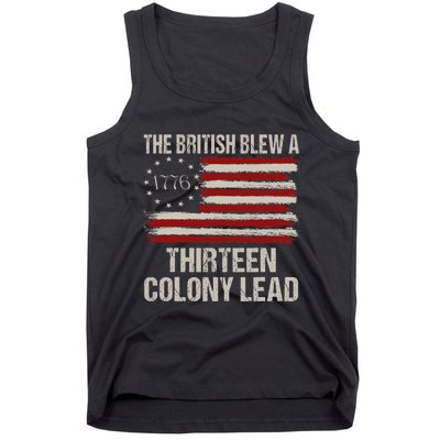 The British Blew A 13 Colony Lead Funny 4th Of July Vintage Tank Top