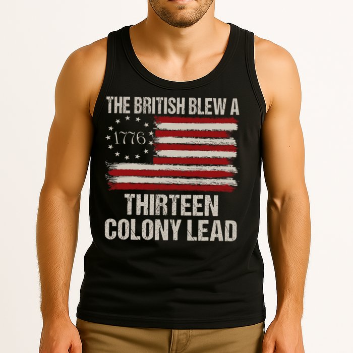 The British Blew A 13 Colony Lead Funny 4th Of July Vintage Tank Top