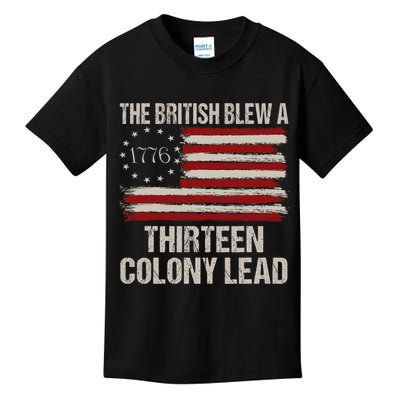 The British Blew A 13 Colony Lead Funny 4th Of July Vintage Kids T-Shirt