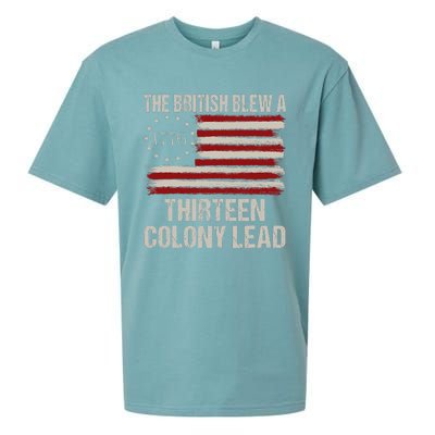 The British Blew A 13 Colony Lead Funny 4th Of July Vintage Sueded Cloud Jersey T-Shirt