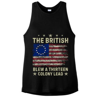 The British Blew A 13 Colony Lead Funny 4th Of July Funny Ladies PosiCharge Tri-Blend Wicking Tank