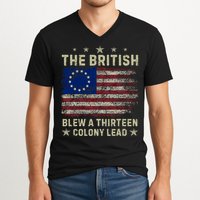 The British Blew A 13 Colony Lead Funny 4th Of July Funny V-Neck T-Shirt