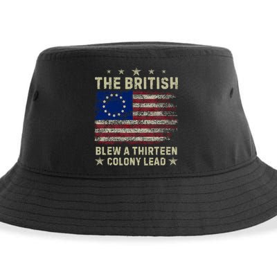 The British Blew A 13 Colony Lead Funny 4th Of July Funny Sustainable Bucket Hat