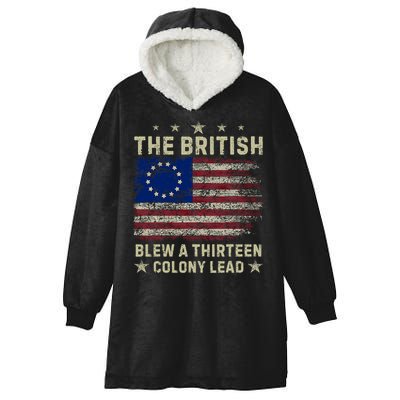 The British Blew A 13 Colony Lead Funny 4th Of July Funny Hooded Wearable Blanket