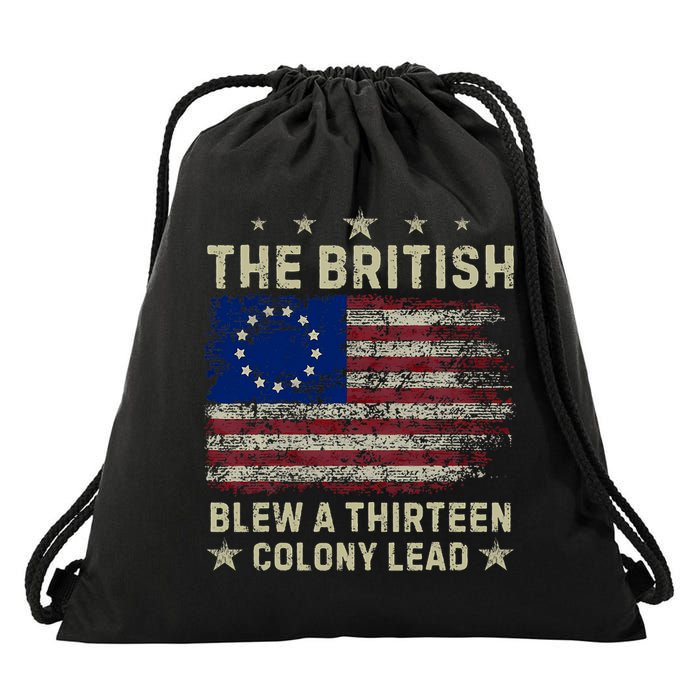 The British Blew A 13 Colony Lead Funny 4th Of July Funny Drawstring Bag