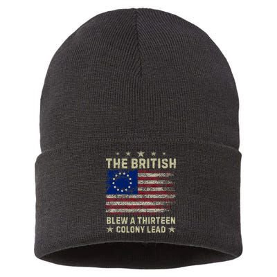 The British Blew A 13 Colony Lead Funny 4th Of July Funny Sustainable Knit Beanie