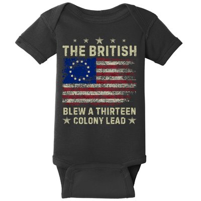 The British Blew A 13 Colony Lead Funny 4th Of July Funny Baby Bodysuit