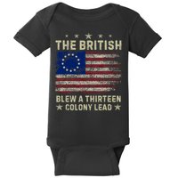 The British Blew A 13 Colony Lead Funny 4th Of July Funny Baby Bodysuit