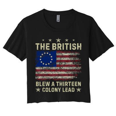 The British Blew A 13 Colony Lead Funny 4th Of July Funny Crop Top