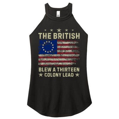The British Blew A 13 Colony Lead Funny 4th Of July Funny Women's Perfect Tri Rocker Tank