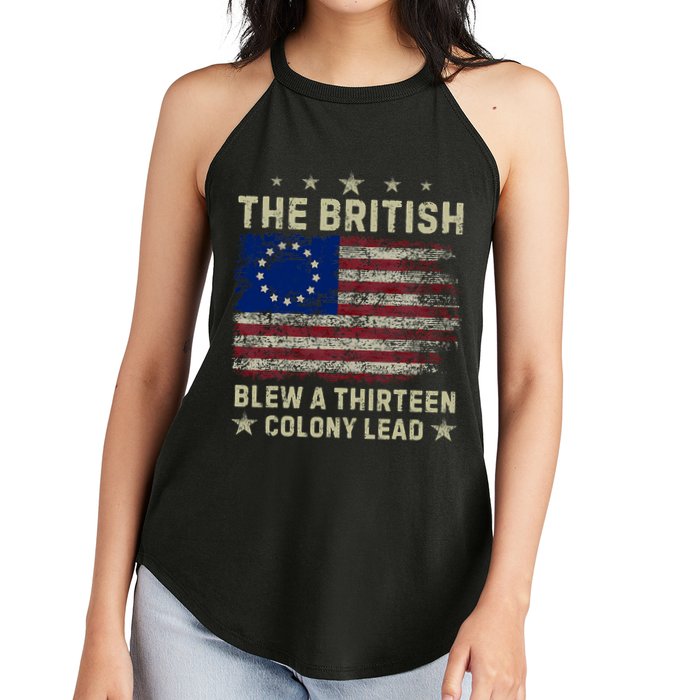 The British Blew A 13 Colony Lead Funny 4th Of July Funny Women's Perfect Tri Rocker Tank