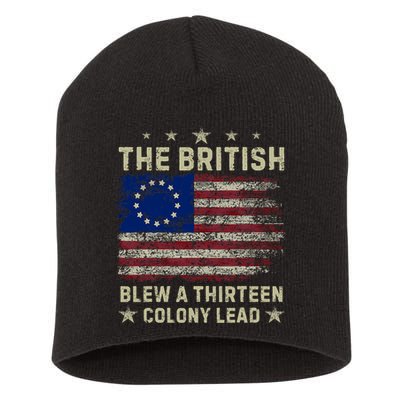 The British Blew A 13 Colony Lead Funny 4th Of July Funny Short Acrylic Beanie