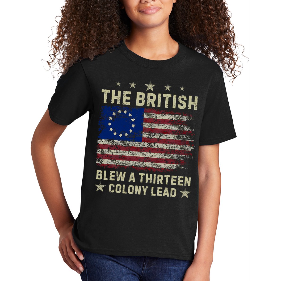 The British Blew A 13 Colony Lead Funny 4th Of July Funny Kids T-Shirt