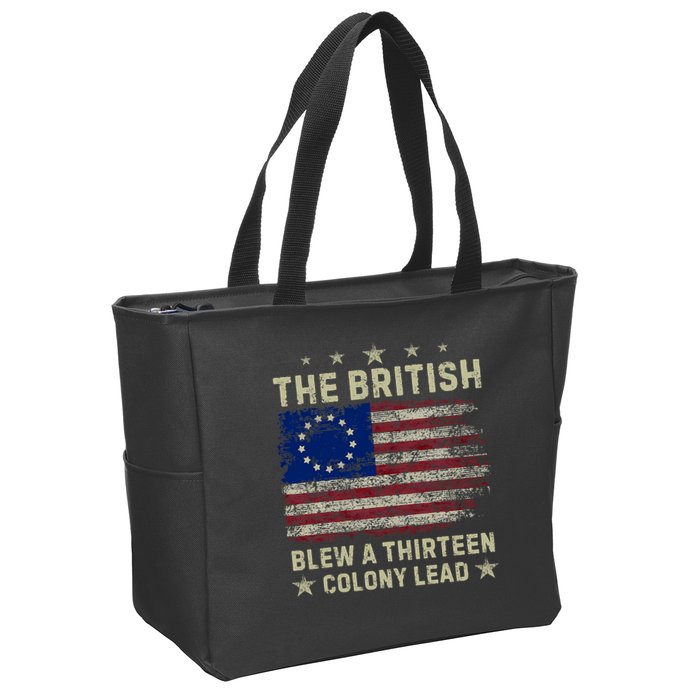 The British Blew A 13 Colony Lead Funny 4th Of July Funny Zip Tote Bag