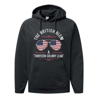 The British Blew A Thirteen Colony Lead Usa American Flag Performance Fleece Hoodie