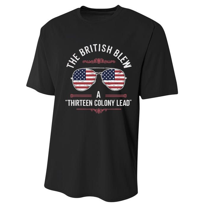 The British Blew A Thirteen Colony Lead Usa American Flag Performance Sprint T-Shirt