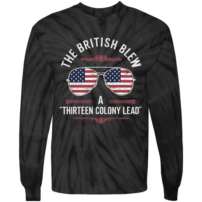 The British Blew A Thirteen Colony Lead Usa American Flag Tie-Dye Long Sleeve Shirt