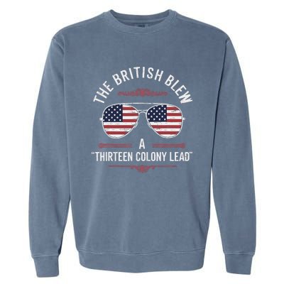 The British Blew A Thirteen Colony Lead Usa American Flag Garment-Dyed Sweatshirt