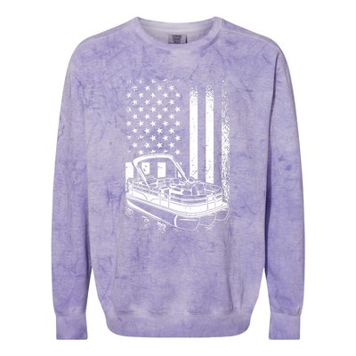 Tritoon Boat Boating - American Tritoon Captain Colorblast Crewneck Sweatshirt