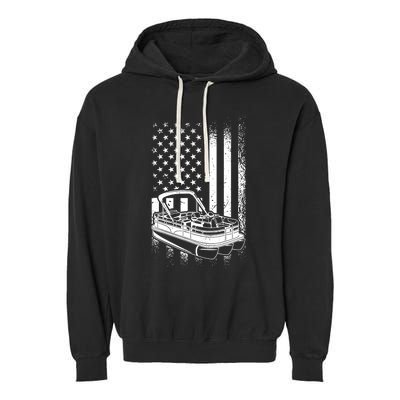 Tritoon Boat Boating - American Tritoon Captain Garment-Dyed Fleece Hoodie