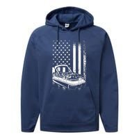 Tritoon Boat Boating - American Tritoon Captain Performance Fleece Hoodie