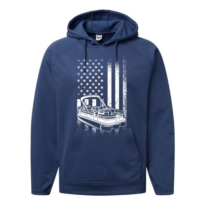 Tritoon Boat Boating - American Tritoon Captain Performance Fleece Hoodie