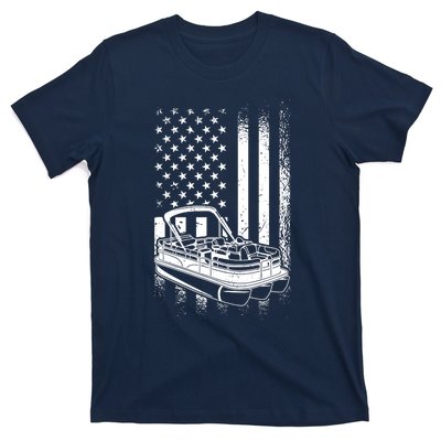 Tritoon Boat Boating - American Tritoon Captain T-Shirt