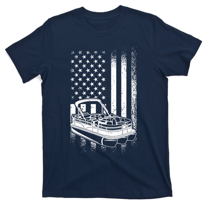 Tritoon Boat Boating - American Tritoon Captain T-Shirt