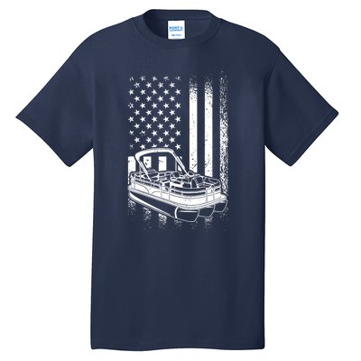 Tritoon Boat Boating - American Tritoon Captain Tall T-Shirt