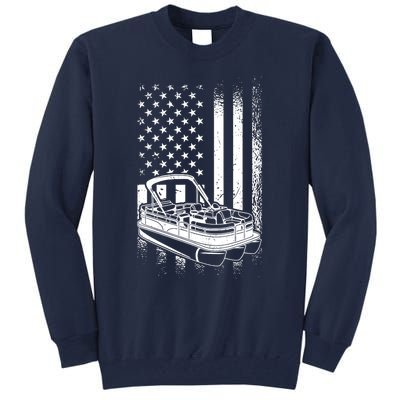 Tritoon Boat Boating - American Tritoon Captain Tall Sweatshirt