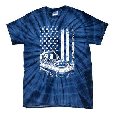 Tritoon Boat Boating - American Tritoon Captain Tie-Dye T-Shirt