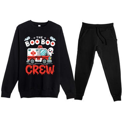 The Boo Boo Crew Ambulance Driver Paramedics Ems Halloween Premium Crewneck Sweatsuit Set