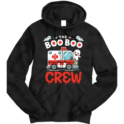 The Boo Boo Crew Ambulance Driver Paramedics Ems Halloween Tie Dye Hoodie