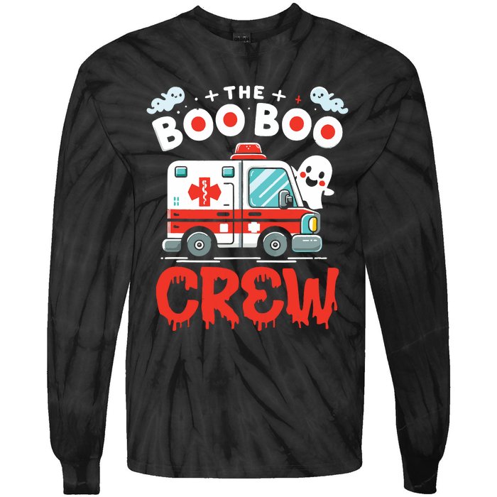 The Boo Boo Crew Ambulance Driver Paramedics Ems Halloween Tie-Dye Long Sleeve Shirt