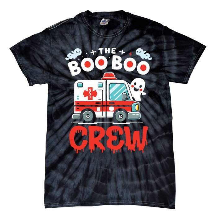 The Boo Boo Crew Ambulance Driver Paramedics Ems Halloween Tie-Dye T-Shirt