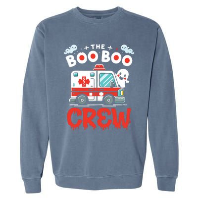 The Boo Boo Crew Ambulance Driver Paramedics Ems Halloween Garment-Dyed Sweatshirt