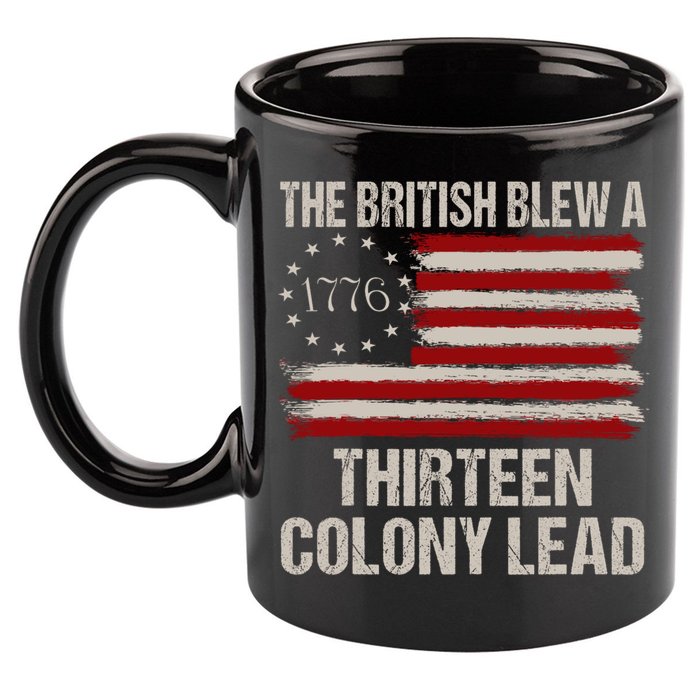 The British Blew A 13 Colony Lead Funny 4th Of July Funny 11oz C Handle Ceramic Mug