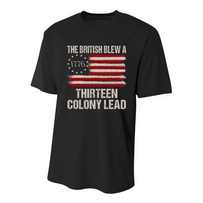 The British Blew A 13 Colony Lead Funny 4th Of July Funny Youth Performance Sprint T-Shirt