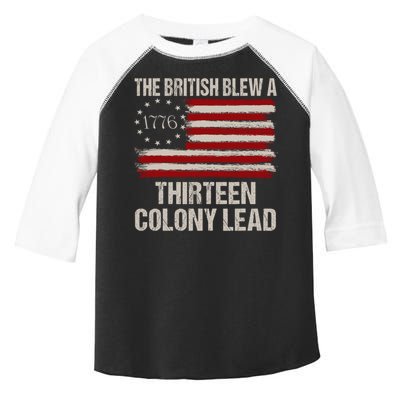 The British Blew A 13 Colony Lead Funny 4th Of July Funny Toddler Fine Jersey T-Shirt