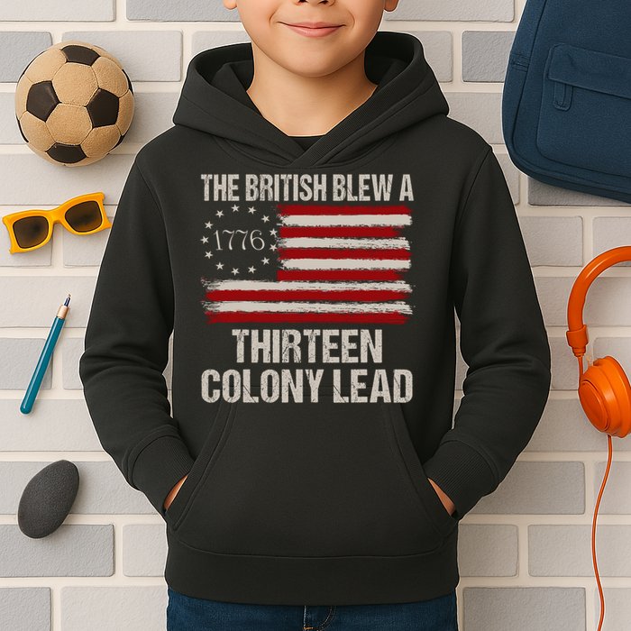 The British Blew A 13 Colony Lead Funny 4th Of July Funny Kids Hoodie