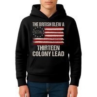 The British Blew A 13 Colony Lead Funny 4th Of July Funny Kids Hoodie
