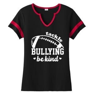 Tackle Bullying Be Kind Football Awareness Ladies Halftime Notch Neck Tee