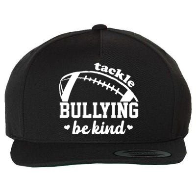 Tackle Bullying Be Kind Football Awareness Wool Snapback Cap